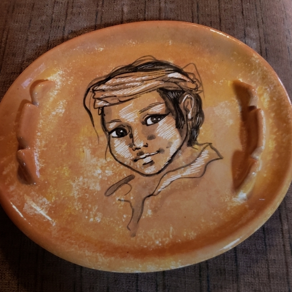 Vintage Collectable Art Pottery Ashtray, by Rena Paradis de Santa Fe, ca 1960-70